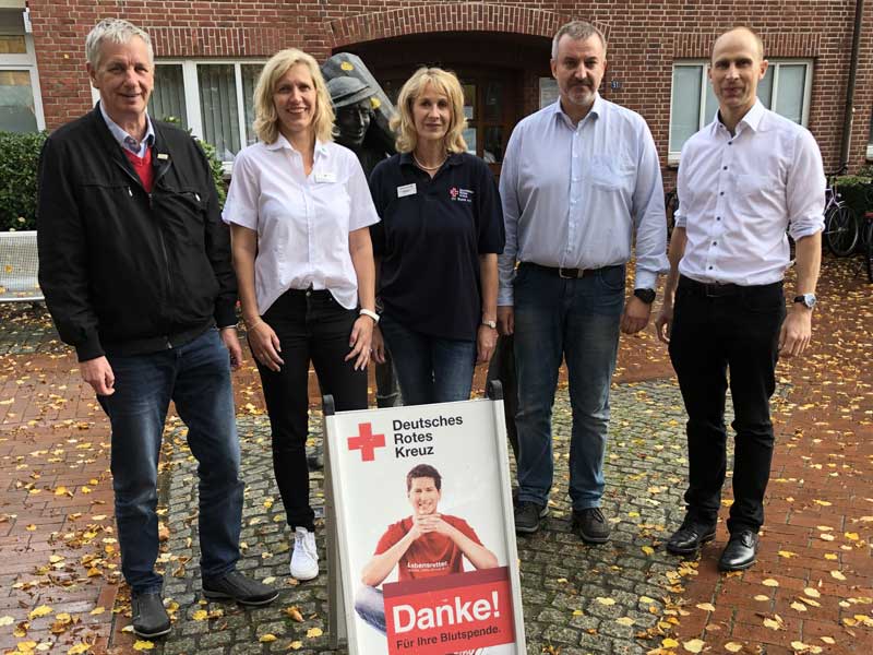 Team der Wohnstätte Stade und der DRK Blutspende